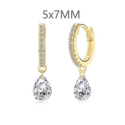 KAKODIY Fashion Drop Zircon Pendant 14K Gold Plated Earrings 925 Sterling Silver Fine Jewelry Earrings