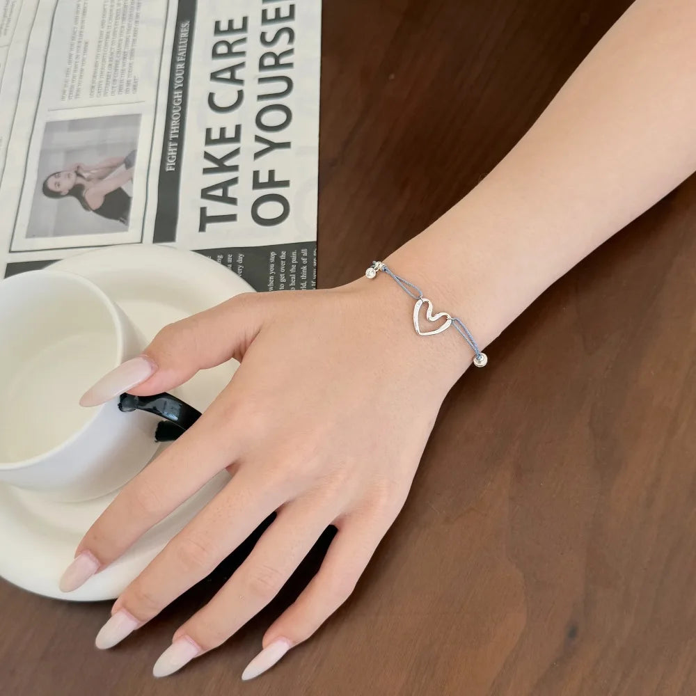 925 Silver Heart 5A CZ Chain Bracelet DY150659 product image 4