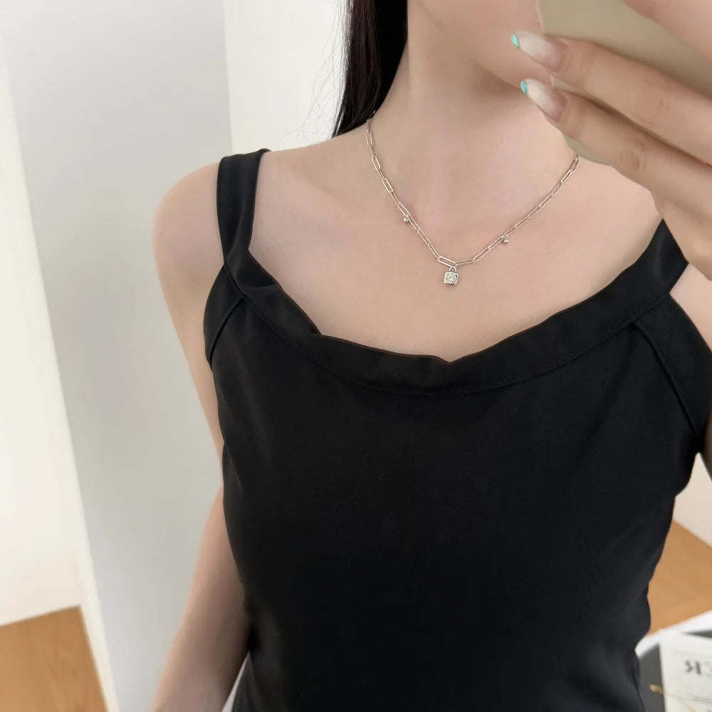 925 Silver 5A CZ Pendant Necklace DY191591 product image 2