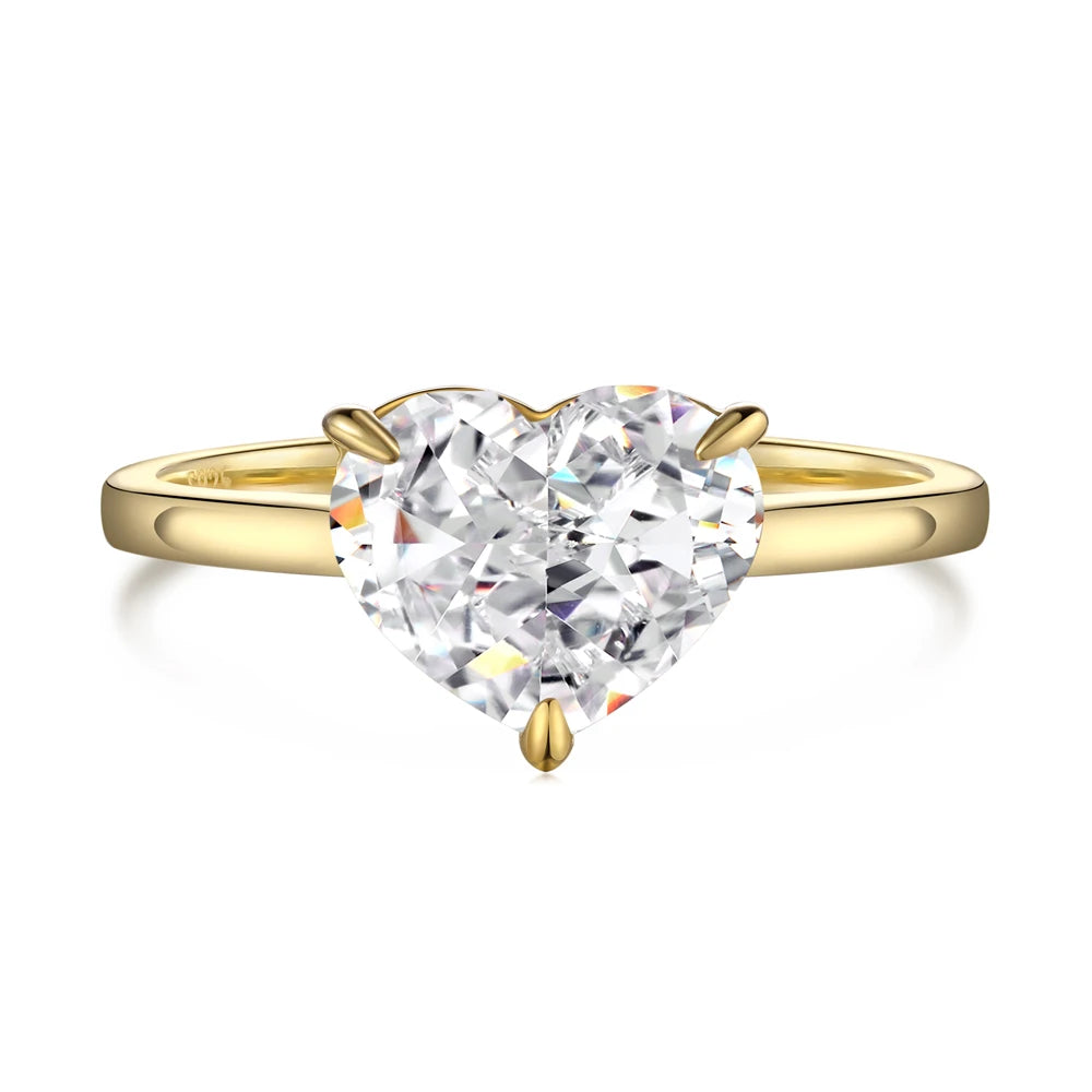 925 Sterling Silver Heart 5A CZ Stacking Ring product image 7