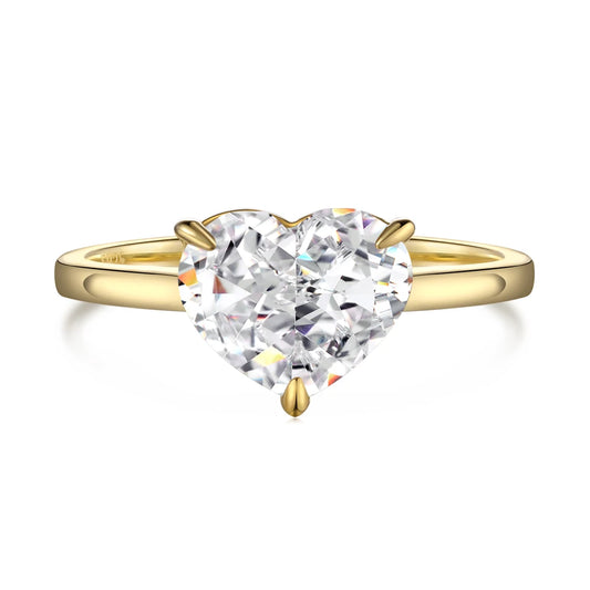 925 Sterling Silver Heart 5A CZ Stacking Ring product image 7