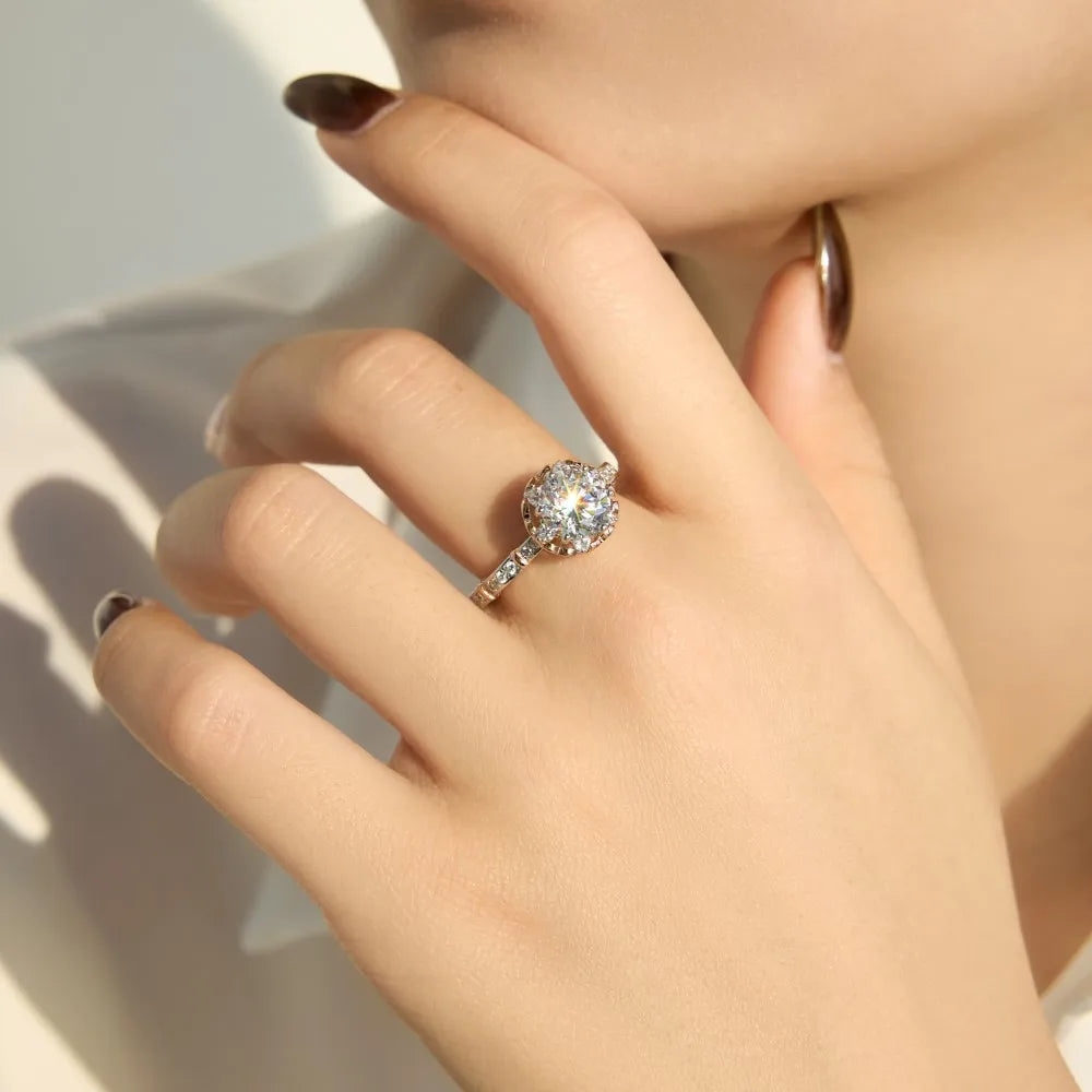 925 Sterling Silver Flower 5A CZ Engagement Ring product image 2
