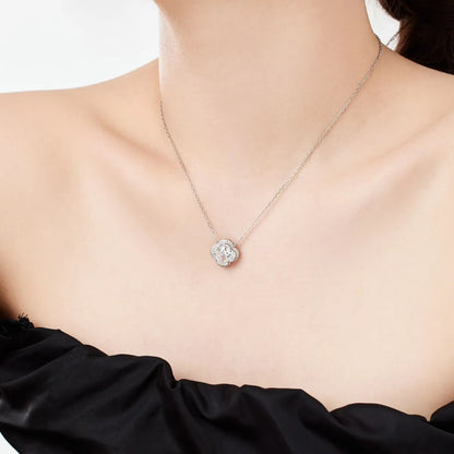 925 Sterling Silver Clover CZ Pendant Necklace product image 2