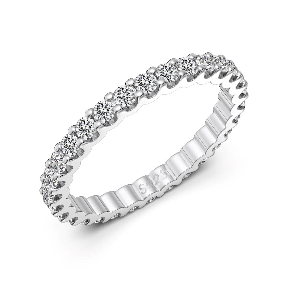 925 Sterling Silver 5A CZ Engagement Ring DY121534 product image 7