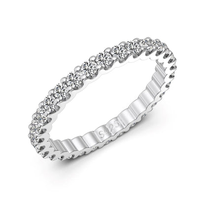 925 Sterling Silver 5A CZ Engagement Ring DY121534 product image 7