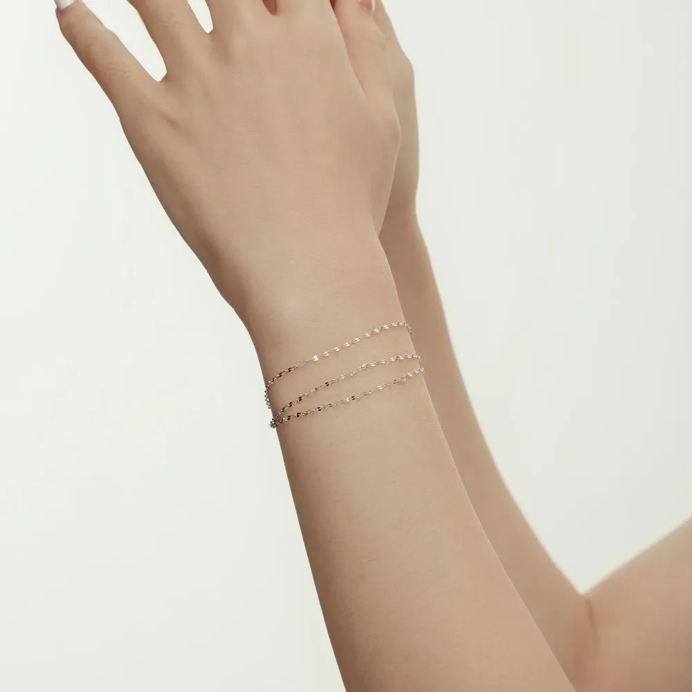 925 Sterling Silver 5A CZ Chain Bracelet DY150623 product image 4