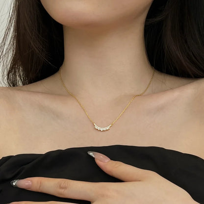 Wholesale Dainty S925 Sterling Silver Jewelry Crown Cz Cubic Zirconia Pendant Necklace 18K Gold Plated Necklaces for Women