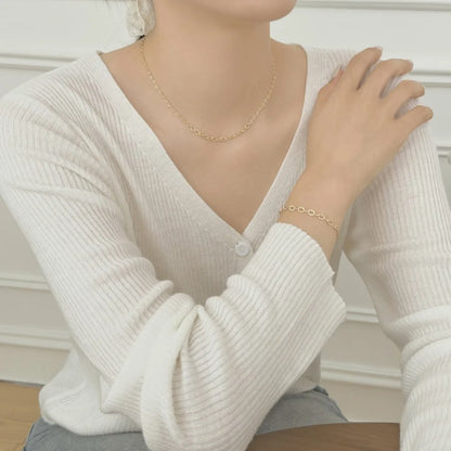 925 Sterling Silver Minimalist Chain Necklace product image 5