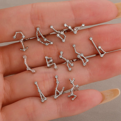 KAKODIY Aquarius Stud Earrings with Zircon 925 Sterling Silver Stud Christmas Gift Luxury Earrings Fashion - product image 2