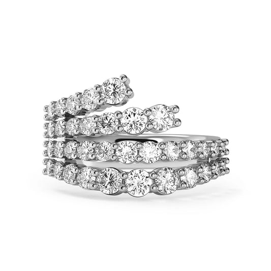 925 Silver Geometric CZ Engagement Ring DY120942 by KAKODIY