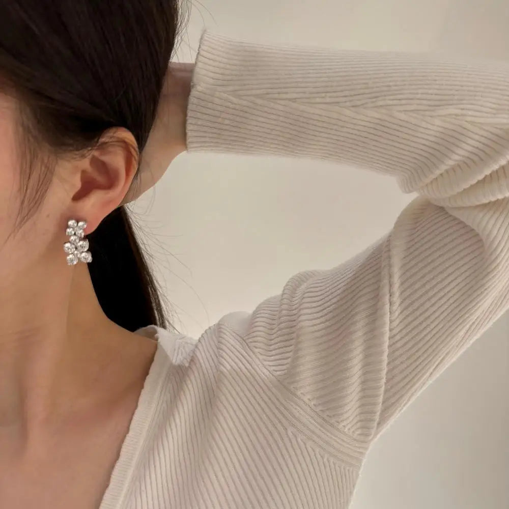 KAKODIY new design high-end quality 925 sterling silver deciduous 5A cubic zirconia earrings - product image 4