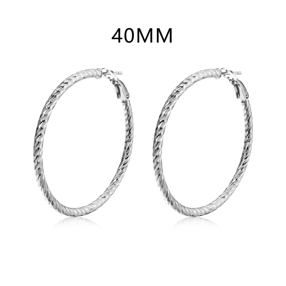 Hot Selling Trendy High Quality Large S925 Sterling Silver Circle Hoop Earring 18K Gold Plated Hoop Earrings for Women