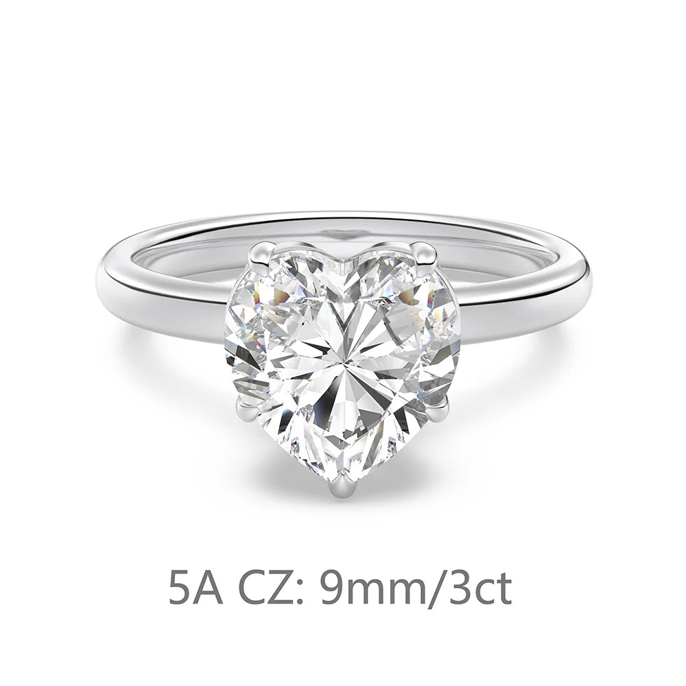 925 Sterling Silver Heart CZ Wedding Ring product image 9