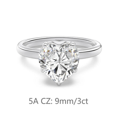 925 Sterling Silver Heart CZ Wedding Ring product image 9