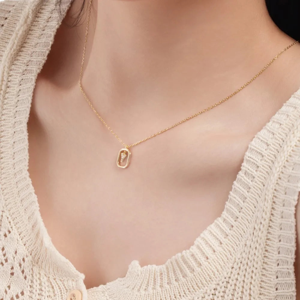 925 Sterling Silver Y Initial 5A CZ Necklace product image 3