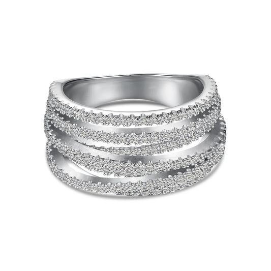 925 Silver Geometric CZ Engagement Ring DY120899 by KAKODIY