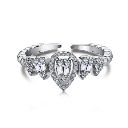 925 Sterling Silver Teardrop CZ Ring by KAKODIY