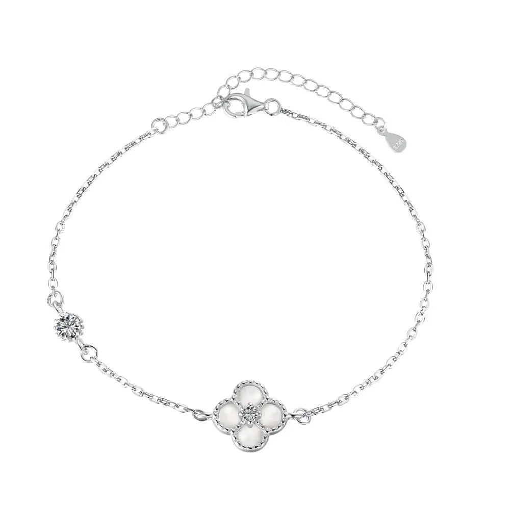 925 Sterling Silver Clover Charm Bracelet product image 11