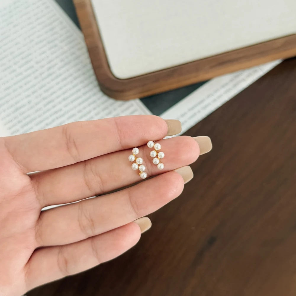 KAKODIY elegant small design 925 Sterling Silver boutique fashion freshwater pearl grape shape earrings can be customized women's boutique accessories - product image 5