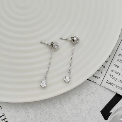 KAKODIY Fashion Fashion Design 925 Sterling Silver Earrings Tassel Pear Shape 5A Cubic Zirconia Shiny Stud Earrings Female Accessories - product image 3