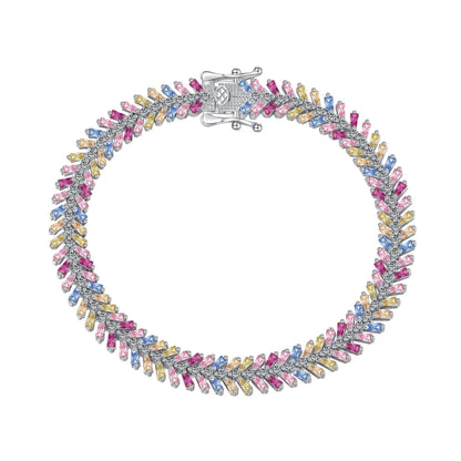 Wholesale Candy Color Jewelry Simple Ins Designer Bracelet Handmade Sterling Silver S925 Rainbow Tennis Bracelets Women