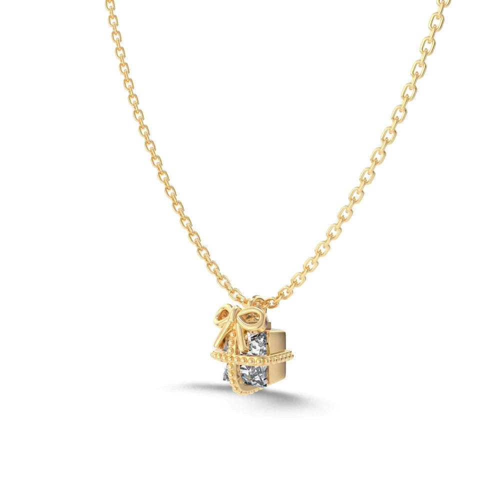 Tiny Delicate Women Jewelry Hypoallergenic Rhodium 14K Gold Plated Sterling Silver 5A Zirconia Gift Box Pendant Necklace