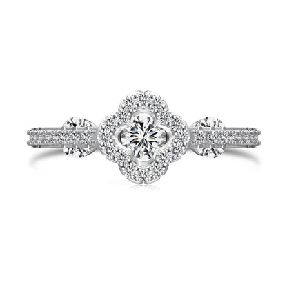 Special Design Classic Style Fine Jewelry Sterling Silver Bridal Eternity Band Flower Shape 5A Zirconia Women Wedding Ring
