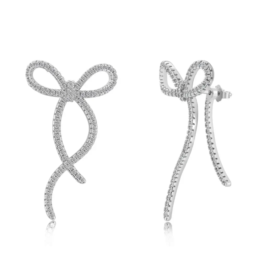 KAKODIY Gold Plated Designer Bow Earrings 925 Sterling Silver Fine Jewelry Earrings - product image 1