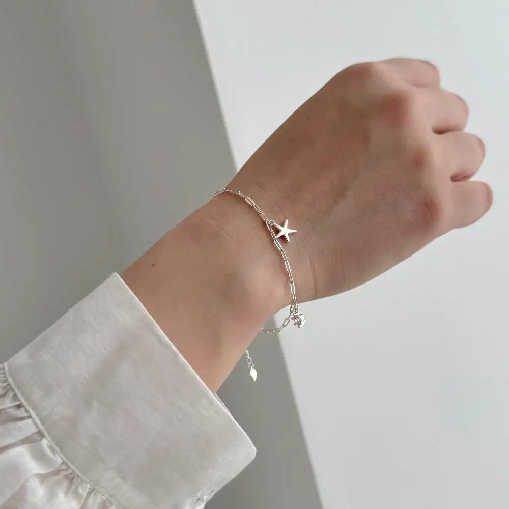 925 Silver Star 5A CZ Chain Bracelet DY150409 product image 4
