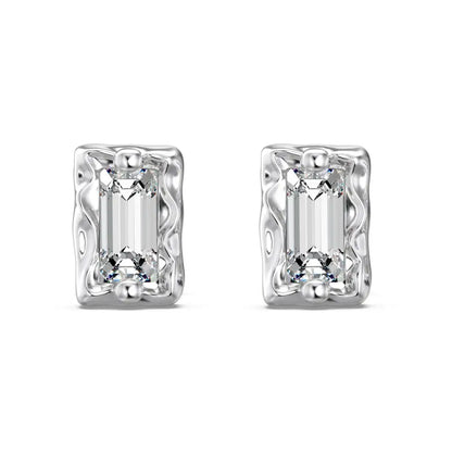 KAKODIY Elegant 925 Sterling Silver Stud Earrings, Emerald Cubic Zirconia 18K Gold Plated Sterling Silver Jewelry