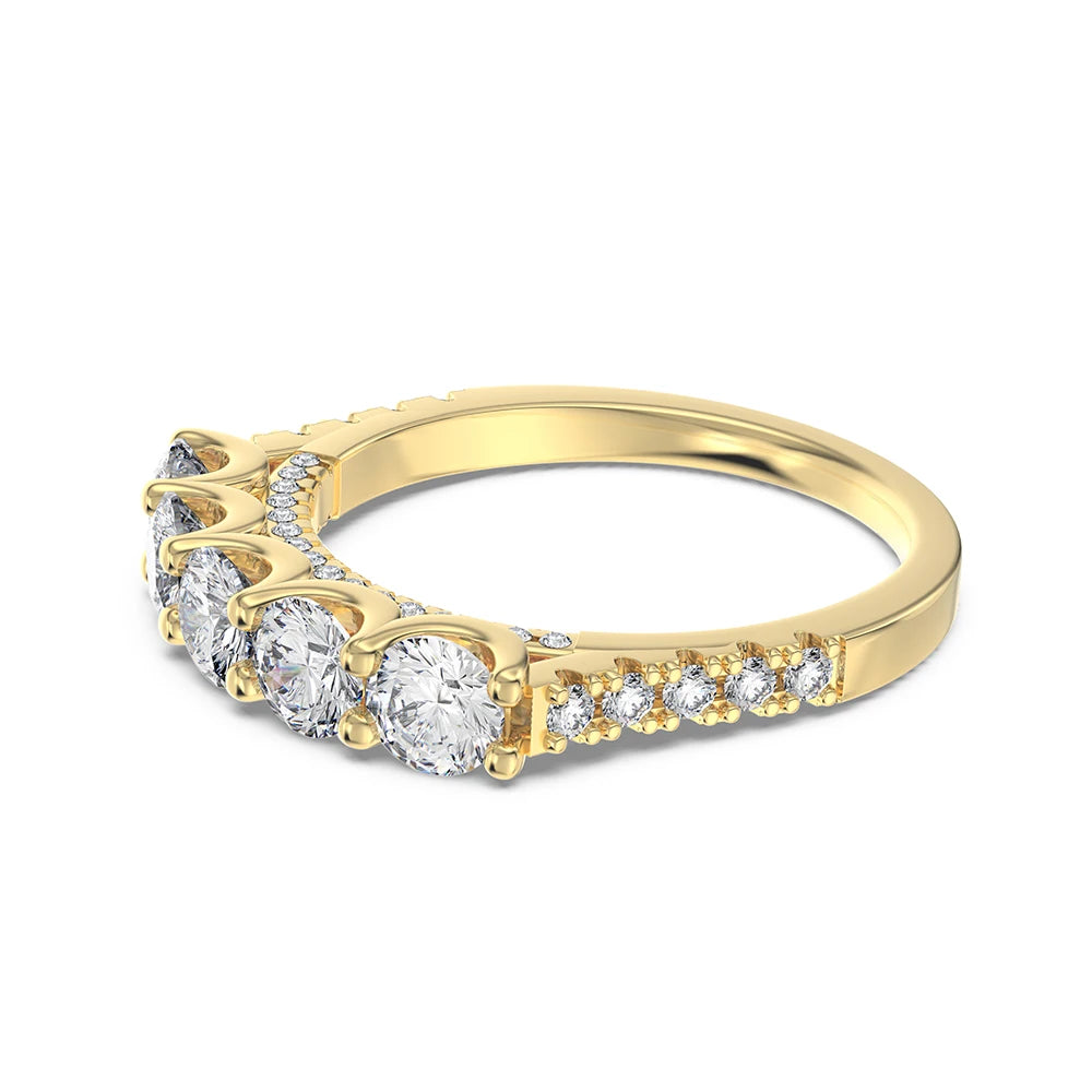 Exclusive Design Dichroic Plating Sterling Silver 5A Cubic Zirconia Wedding Eternity Promise Engagement Women Band Rings