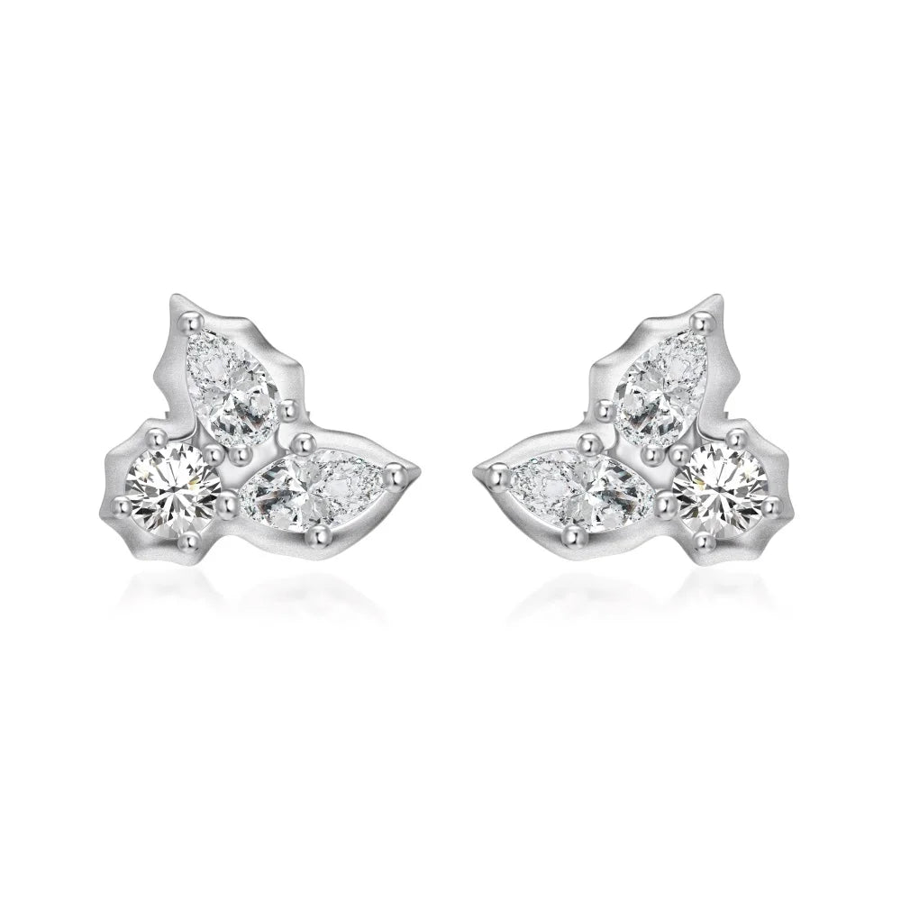 Dylam Trending Geometric Design Solid S925 Silver Rhodium 18K Gold Plated Triangle Marquise 5A CZ Zirconia Stud Earrings Jewelry