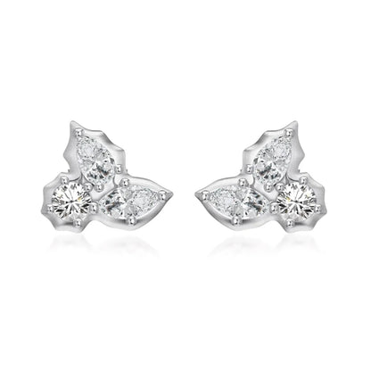 Dylam Trending Geometric Design Solid S925 Silver Rhodium 18K Gold Plated Triangle Marquise 5A CZ Zirconia Stud Earrings Jewelry