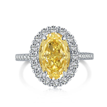 New Designs High Carbon Diamond Oval Eternity Jewelry Engagement Anniversary Royal Pure CZ 8A Silver S925 Wedding Rings