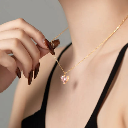 925 Silver Heart CZ Pendant Necklace DY190684 product image 3