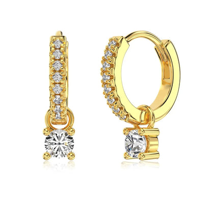 Hot Sale Original Design Cz Zirconia Jewelry for Women S925 Silver Huggies Earring 18K Gold Plated Hoop Earrings for Women