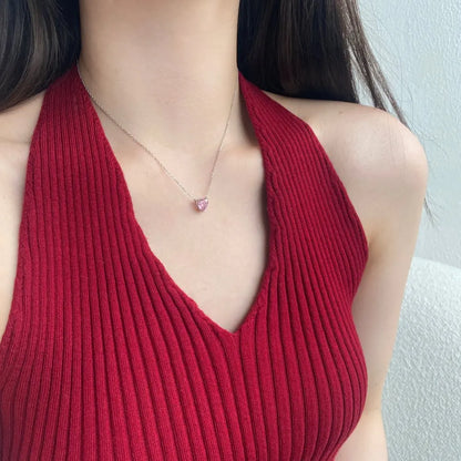925 Sterling Silver Heart Lariat Necklace NE190037 product image 3