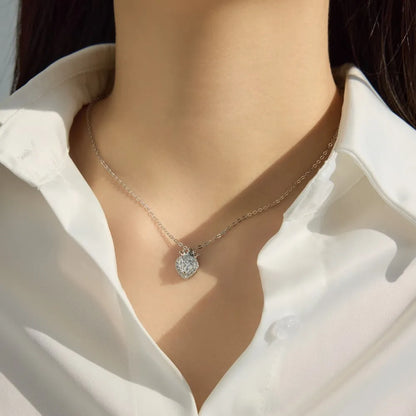 925 Sterling Silver Heart 5A CZ Lariat Necklace product image 6
