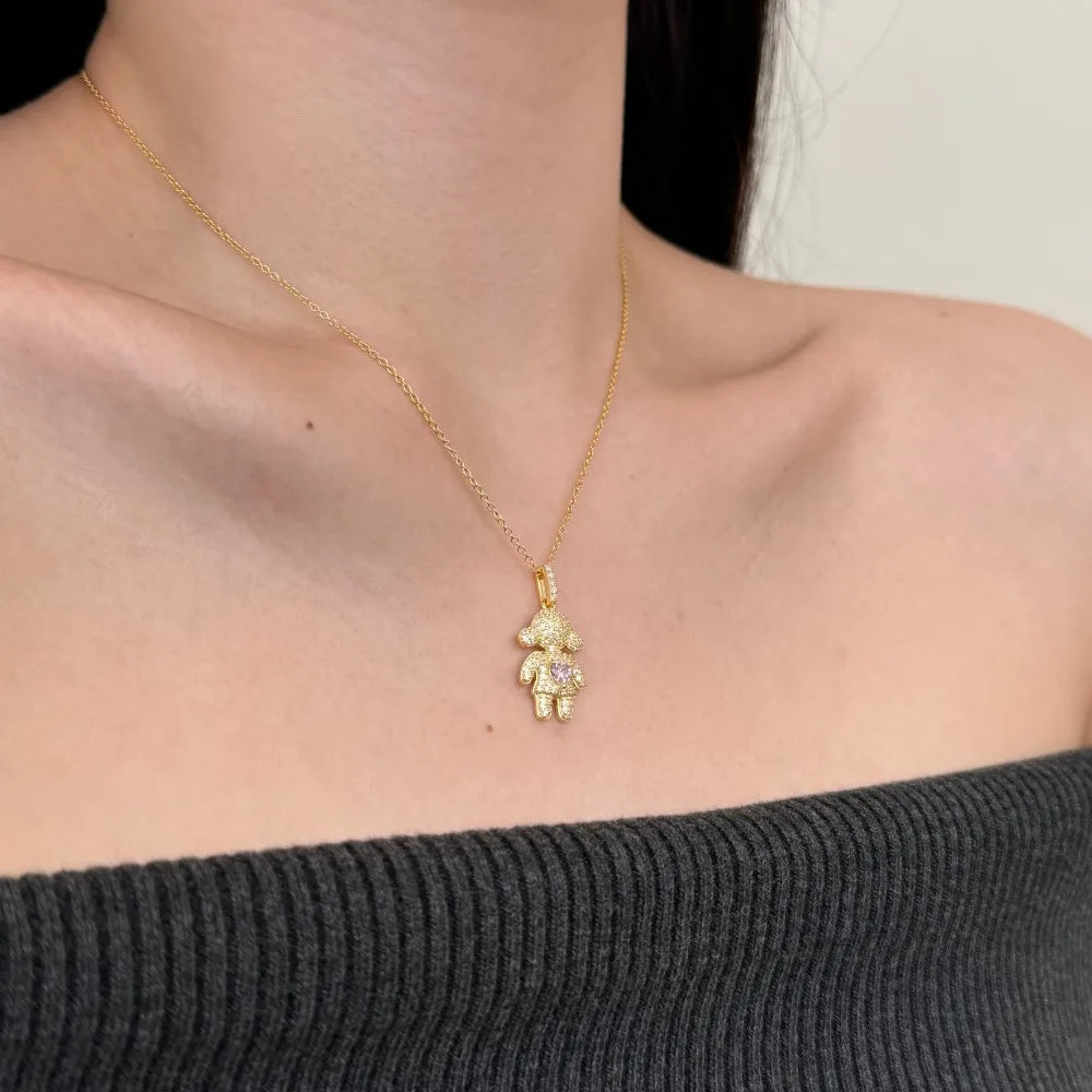 Special Design OEM ODM Jewelry Supplier S925 Silver 18K Gold Plated Dazzle 5A Zirconia Small Girls Pendant Necklaces