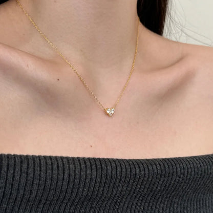 Minimalist Design Fashion Jewelry S925 Silver Rhodium 18K Gold Plated Tiny Love Heart Pendant Necklaces with 5A Zirconia