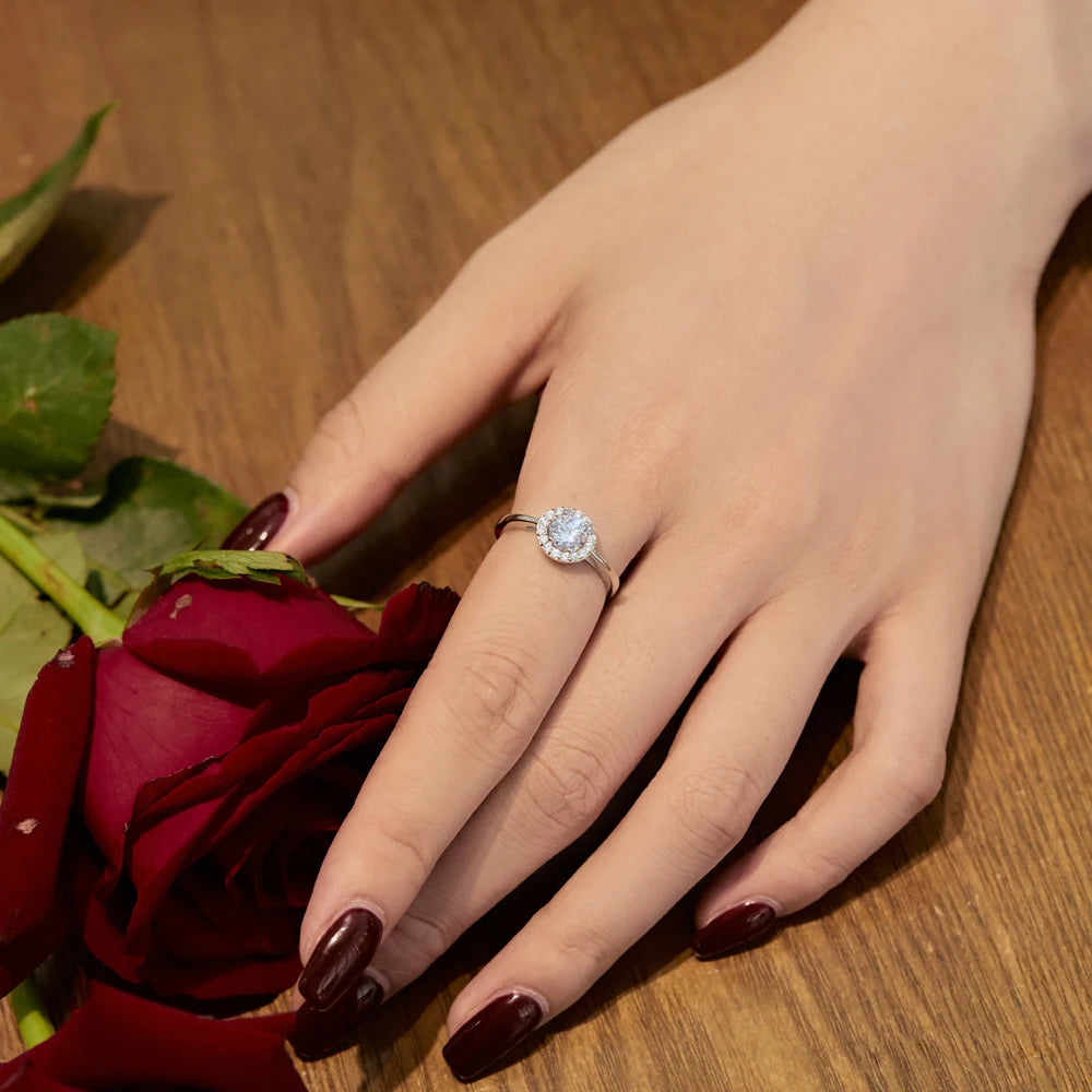 Classic Design Eternity Band 925 Sterling Silver Rhodium Plated Circle 0.75 Carat 5A Grade Cubic Zirconia Bridal Rings