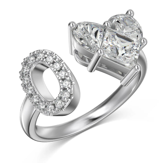 Heart Engagement 925 Sterling Silver Adjustable Ring by KAKODIY - product view 8