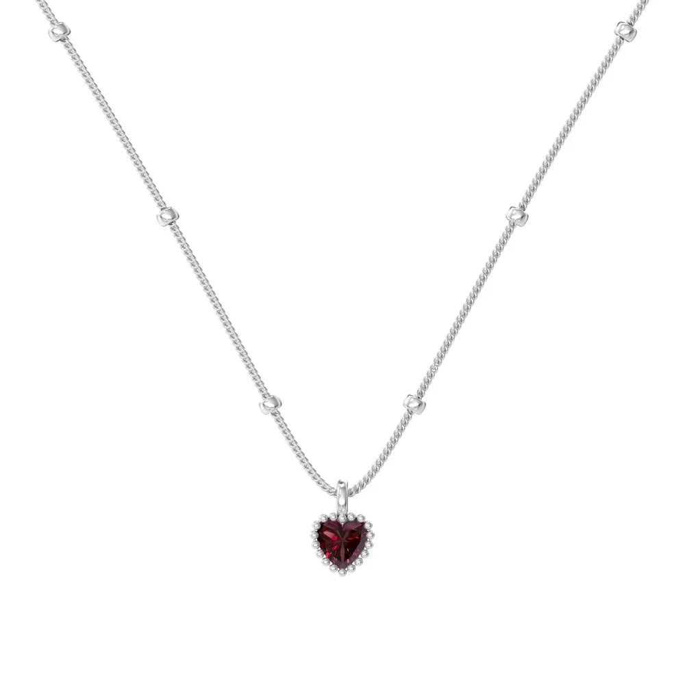 Fashion Simplicity Design Fit Christmas Festival Xmas Gifts S925 Silver  5A Zirconia Heart Pendant Necklaces