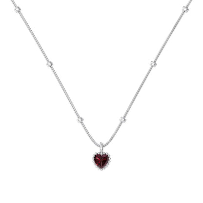 Fashion Simplicity Design Fit Christmas Festival Xmas Gifts S925 Silver  5A Zirconia Heart Pendant Necklaces