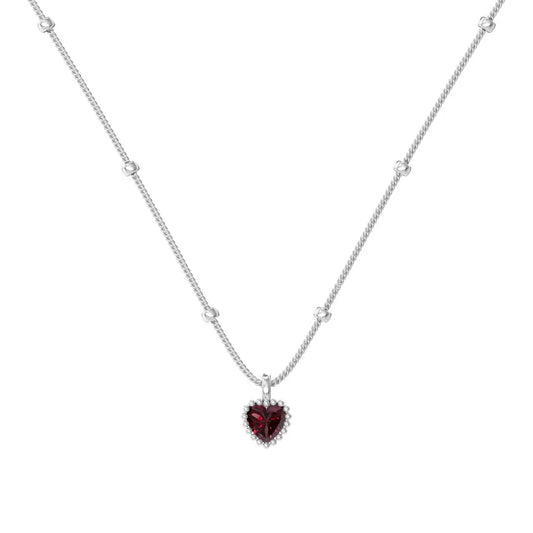 925 Sterling Silver Ruby CZ Pendant Necklace by KAKODIY