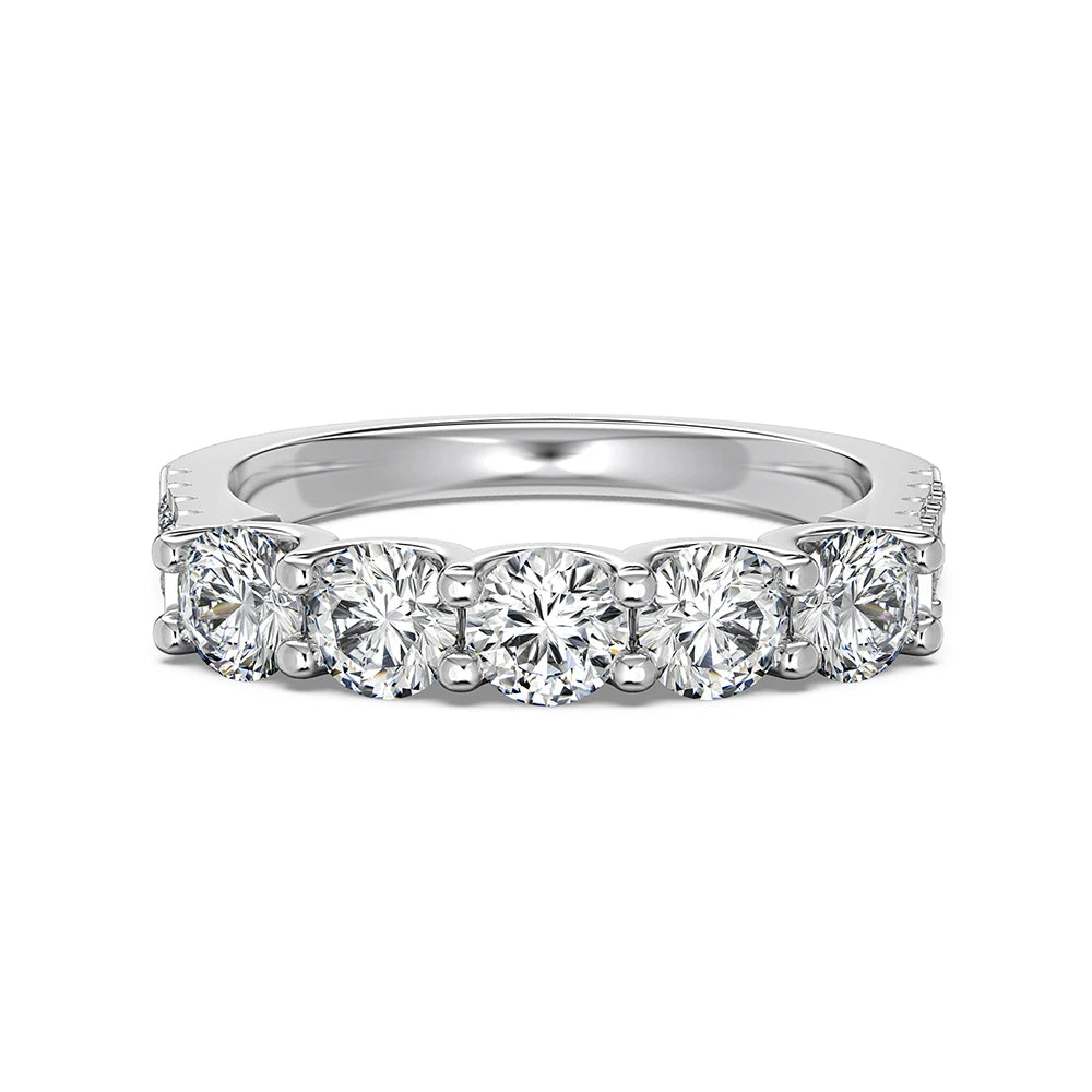 Exclusive Design Dichroic Plating Sterling Silver 5A Cubic Zirconia Wedding Eternity Promise Engagement Women Band Rings