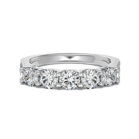 Exclusive Design Dichroic Plating Sterling Silver 5A Cubic Zirconia Wedding Eternity Promise Engagement Women Band Rings