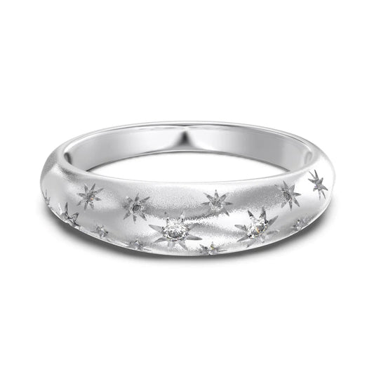 Trendy Simplicity Design 2024 New Year Christmas Festival Xmas 5A Zirconia Frosted Surface Women Dress up Jewelry Ring