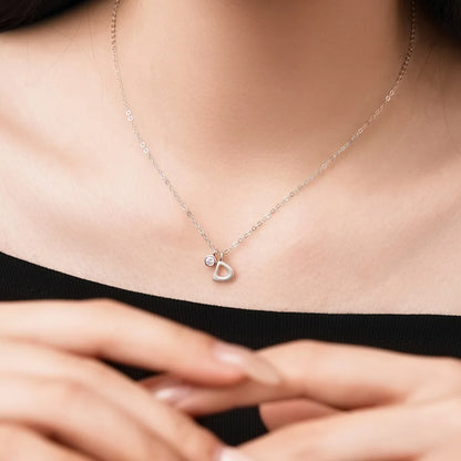 925 Sterling Silver D Initial 5A CZ Necklace product image 4