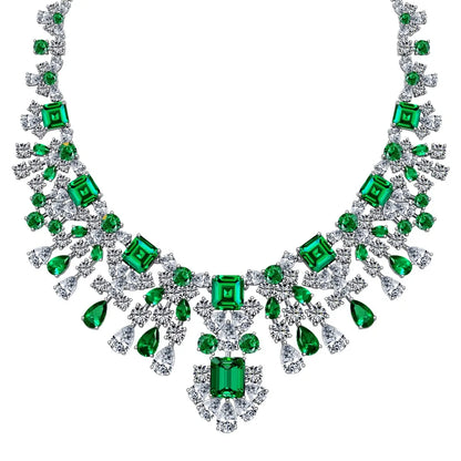 925 Sterling Silver Emerald CZ Tennis Necklace product image 6